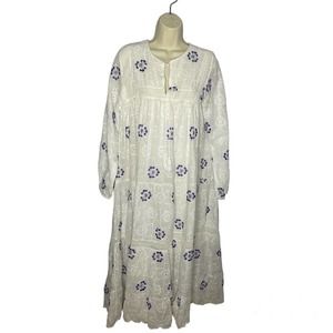 By ESQ Floral Embroiled Bohemian White Dress